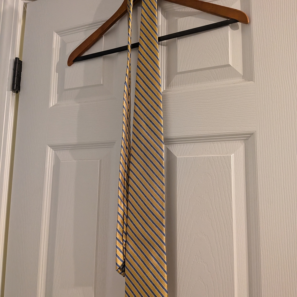 Jos. A. Bank Gold and Blue Diagonal Striped Tie